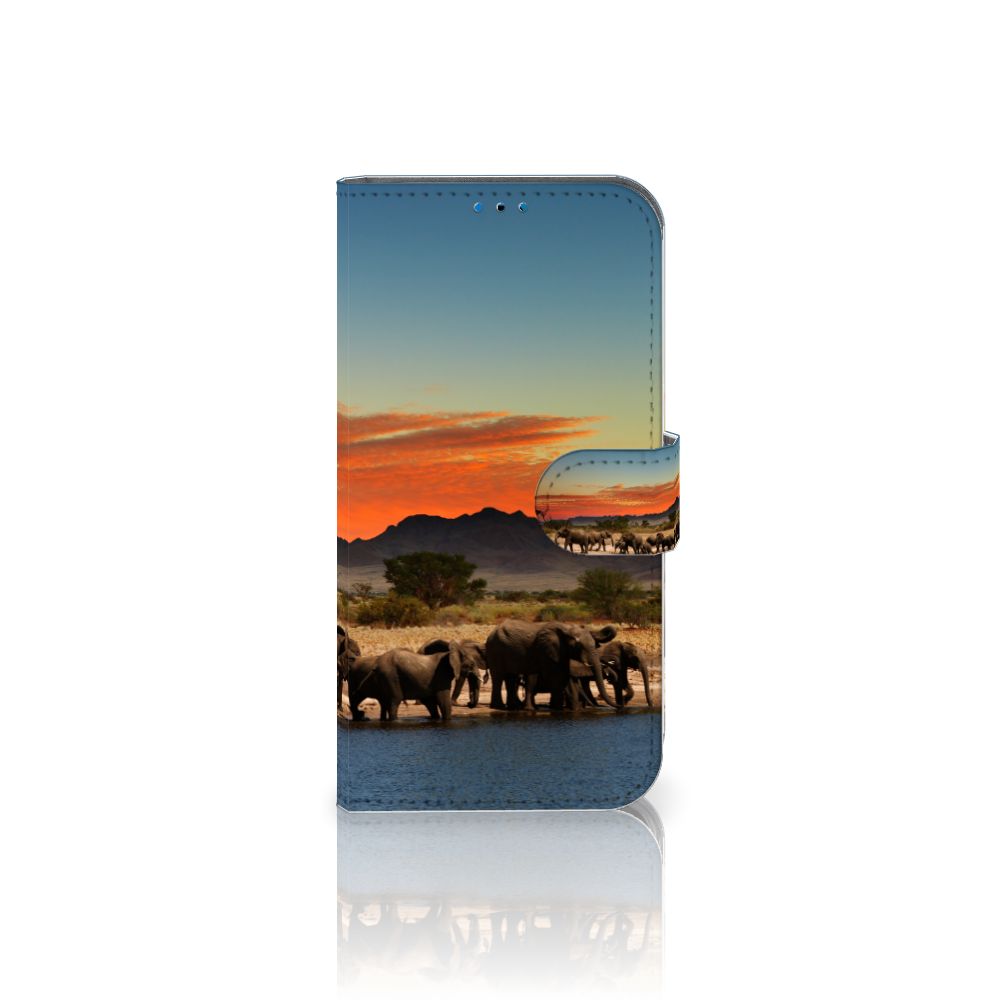 iPhone 14 Pro Telefoonhoesje met Pasjes Olifanten