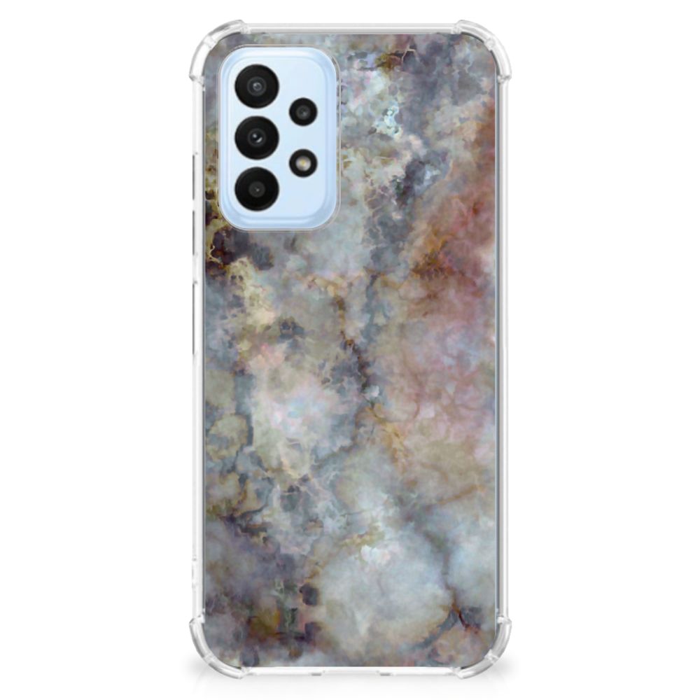 Samsung Galaxy A23 Anti-Shock Hoesje Marmer Grijs - B2C Telecom