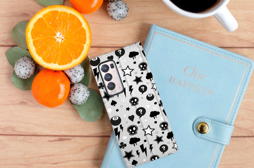 Mobiel BookCase OPPO Find X3 Neo Silver Punk - B2C Telecom