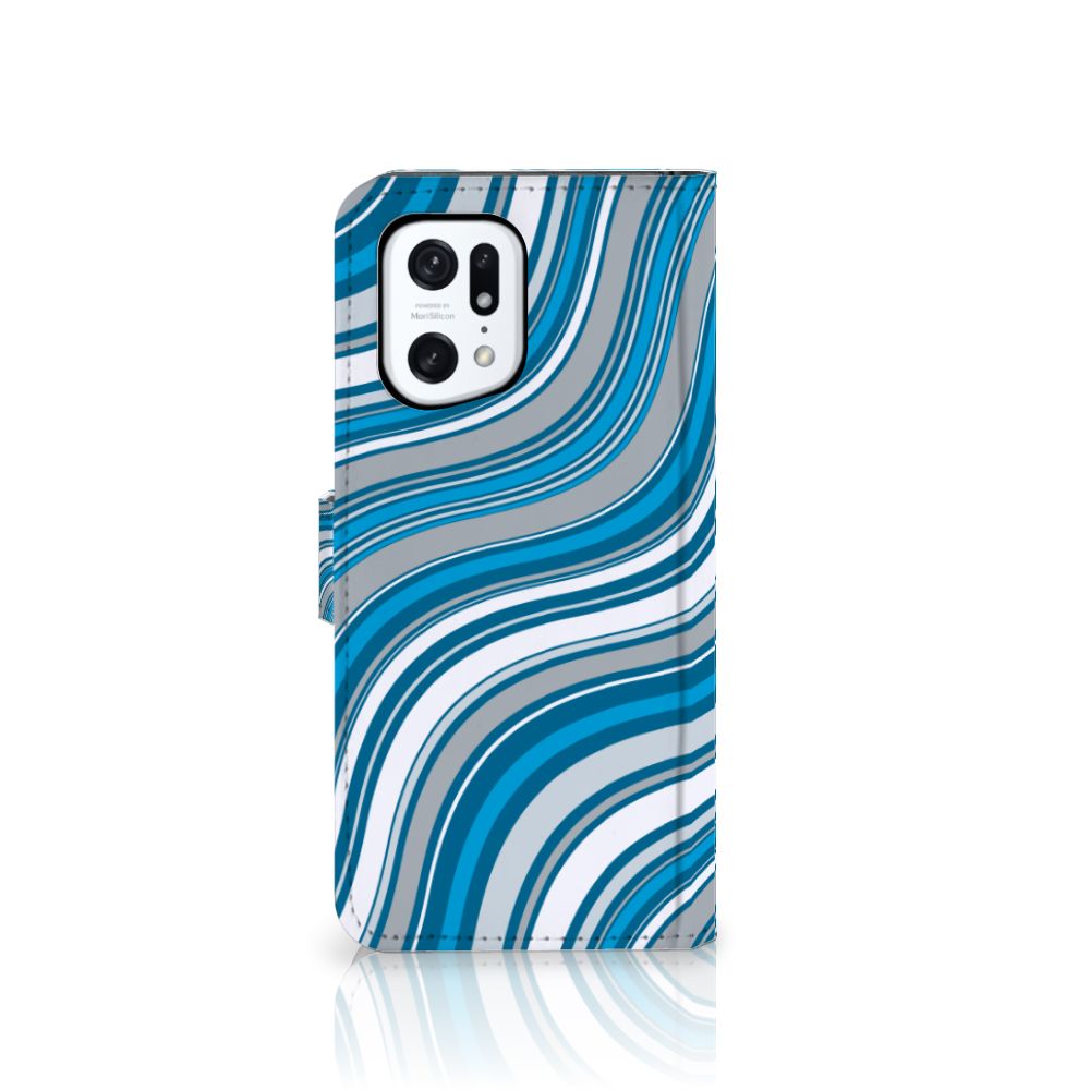 OPPO Find X5 Pro Telefoon Hoesje Waves Blue