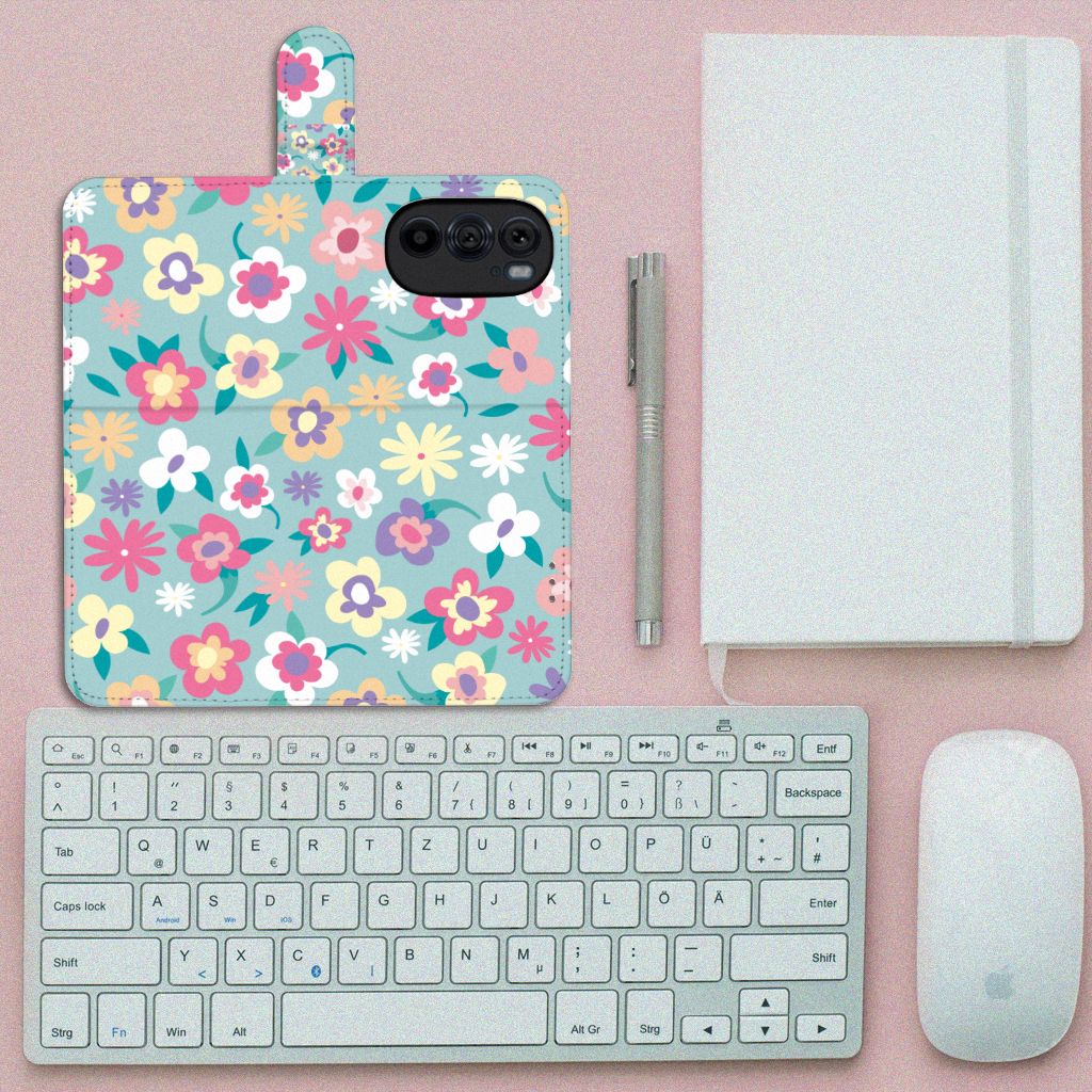 Motorola Edge 30 Pro Hoesje Flower Power