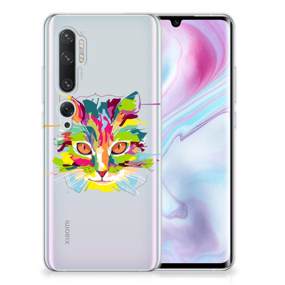 Xiaomi Mi Note 10 Pro Telefoonhoesje met Naam Cat Color