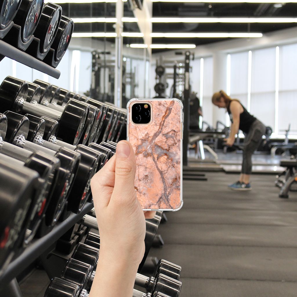 Apple iPhone 11 Pro Anti-Shock Hoesje Marmer Oranje