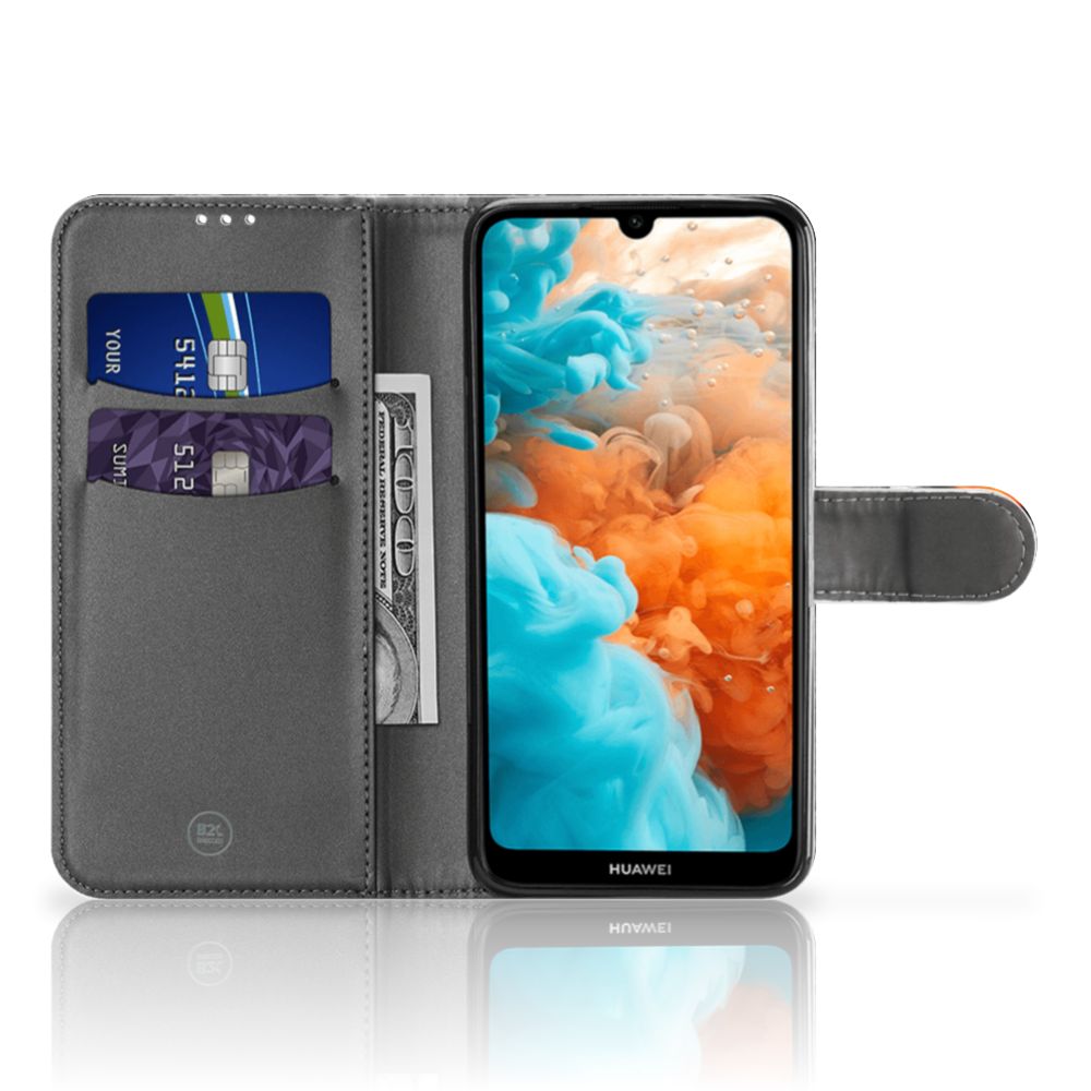 Huawei Y6 (2019) Telefoonhoesje met Pasjes Uil