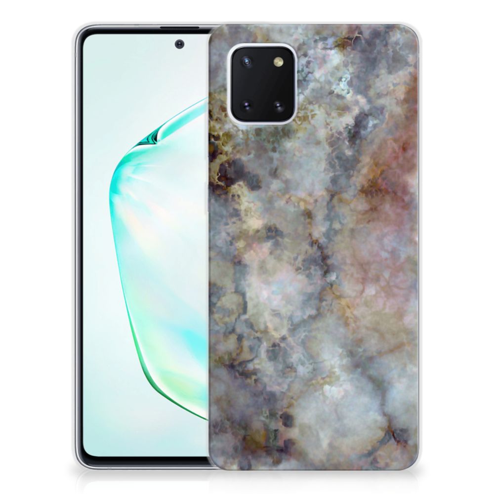 Samsung Galaxy Note 10 Lite TPU Siliconen Hoesje Marmer Grijs