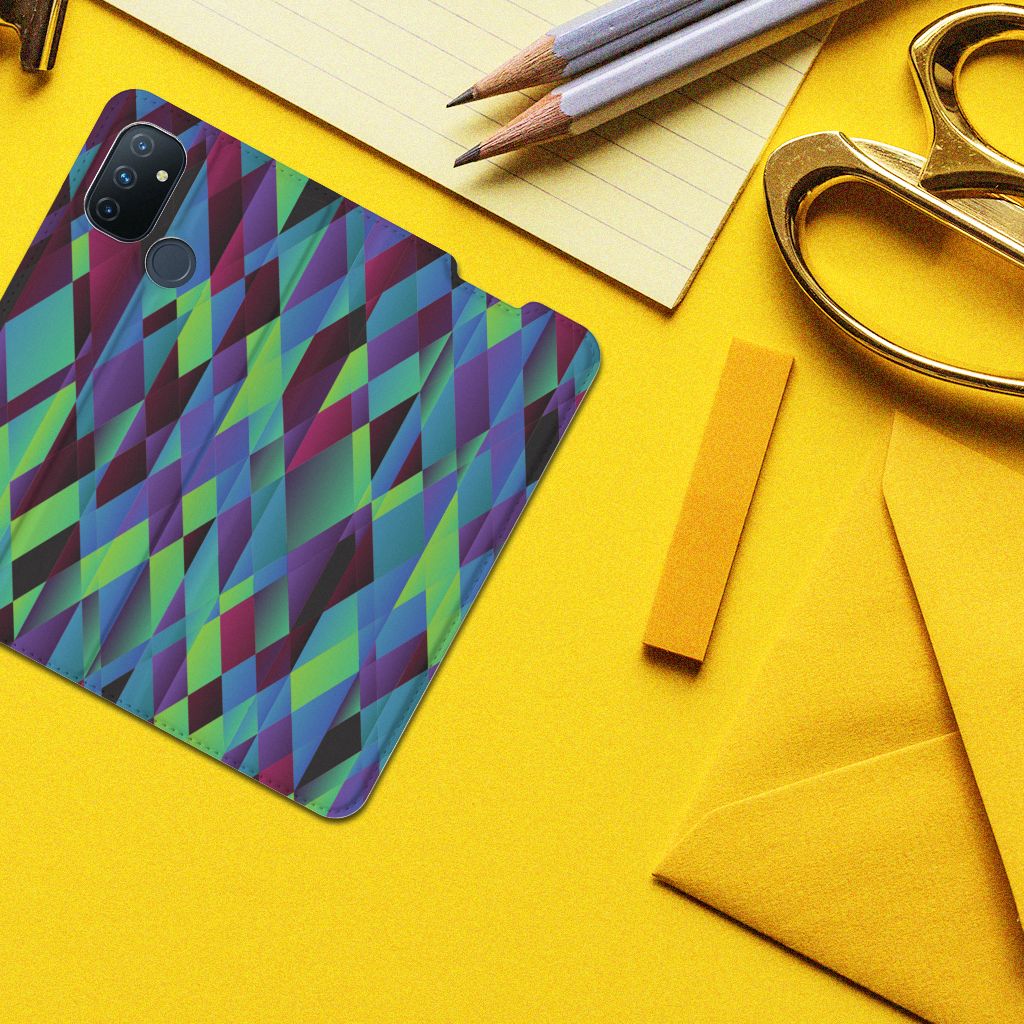 OnePlus Nord N100 Stand Case Abstract Green Blue - B2C Telecom
