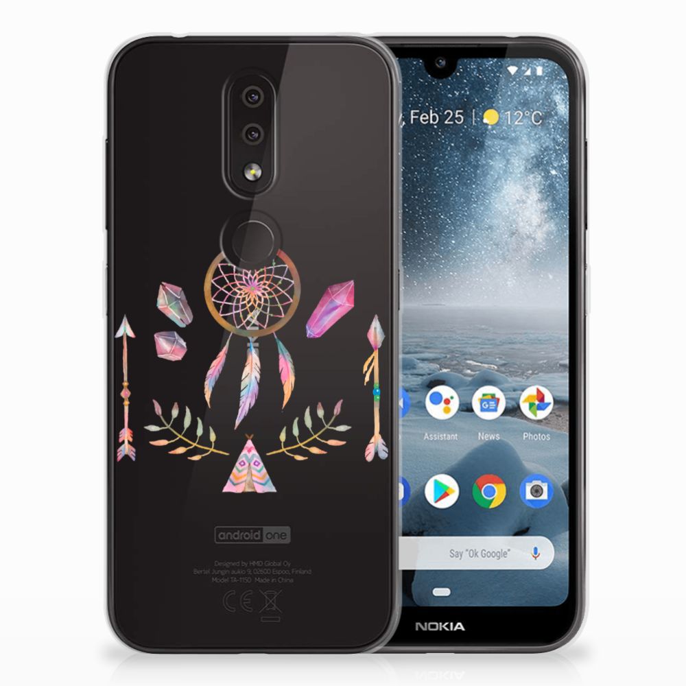 Nokia 4.2 Telefoonhoesje met Naam Boho Dreamcatcher