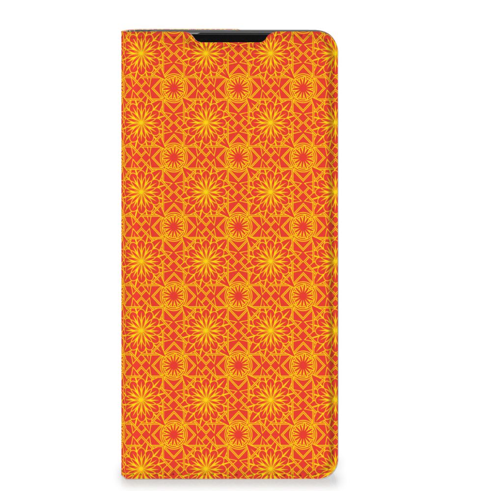 Samsung Galaxy S21 Ultra Hoesje met Magneet Batik Oranje - B2C Telecom