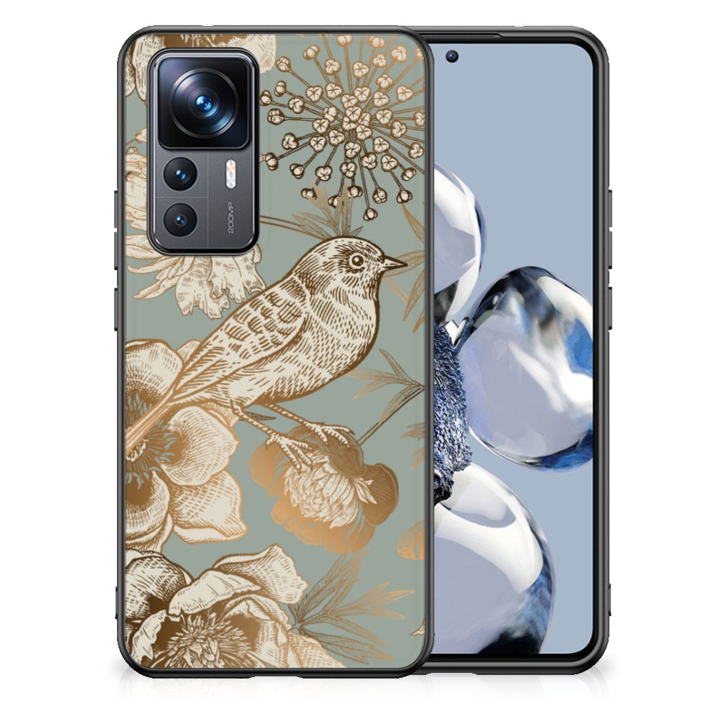 Bloemen Hoesje voor Xiaomi 12T | 12T Pro Vintage Bird Flowers