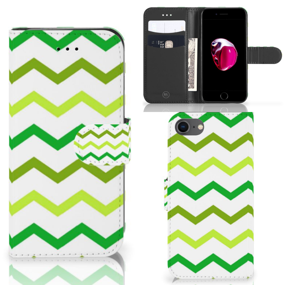 iPhone 7 | 8 | SE (2020) | SE (2022) Telefoon Hoesje Zigzag Groen