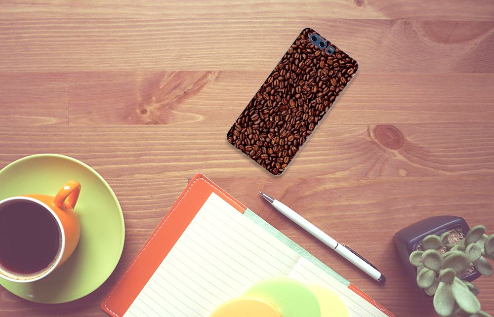 Huawei P10 Plus Siliconen Case Koffiebonen