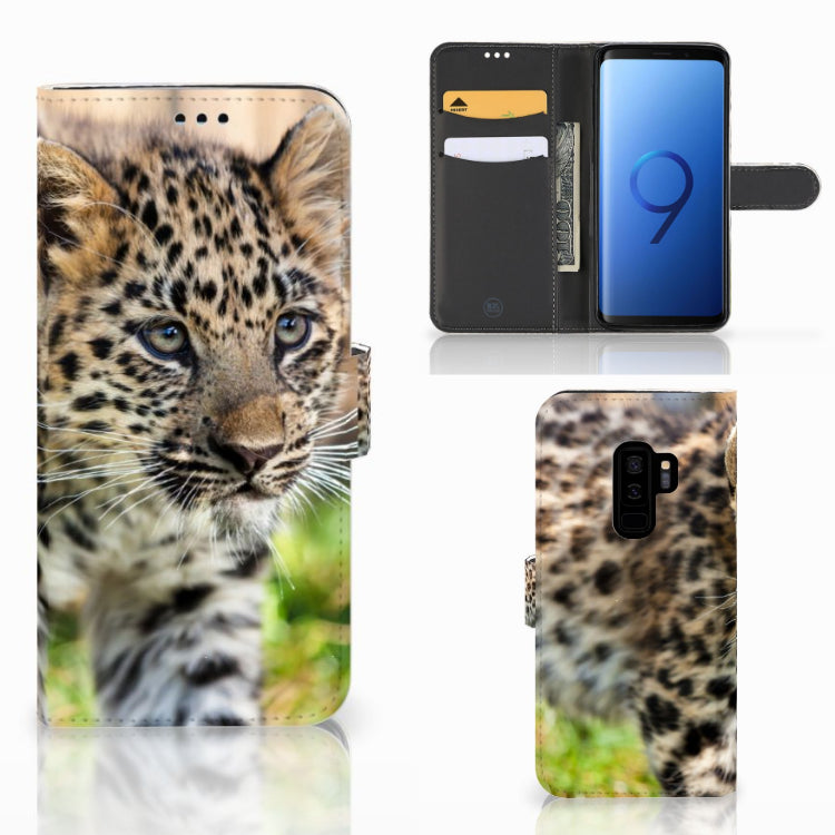 Samsung Galaxy S9 Plus Telefoonhoesje met Pasjes Baby Luipaard