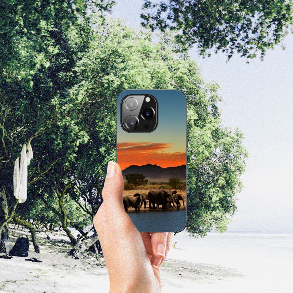 iPhone 14 Pro Dierenprint Telefoonhoesje Olifanten B2C Telecom