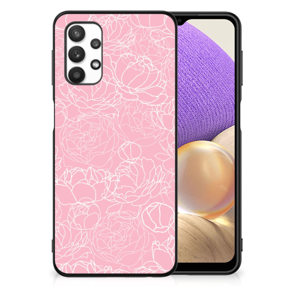 Samsung Galaxy A32 5G Bloemen Hoesje White Flowers B2C Telecom