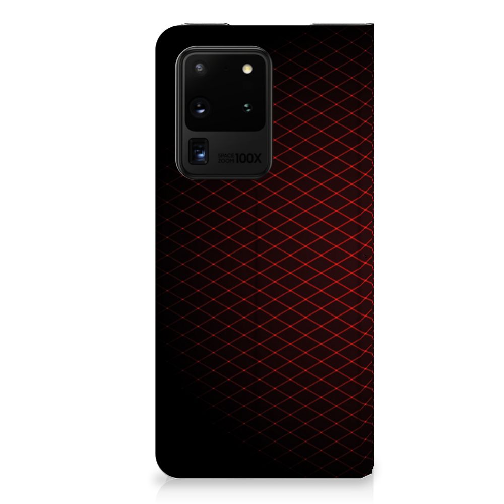 Samsung Galaxy S20 Ultra Hoesje met Magneet Geruit Rood - B2C Telecom