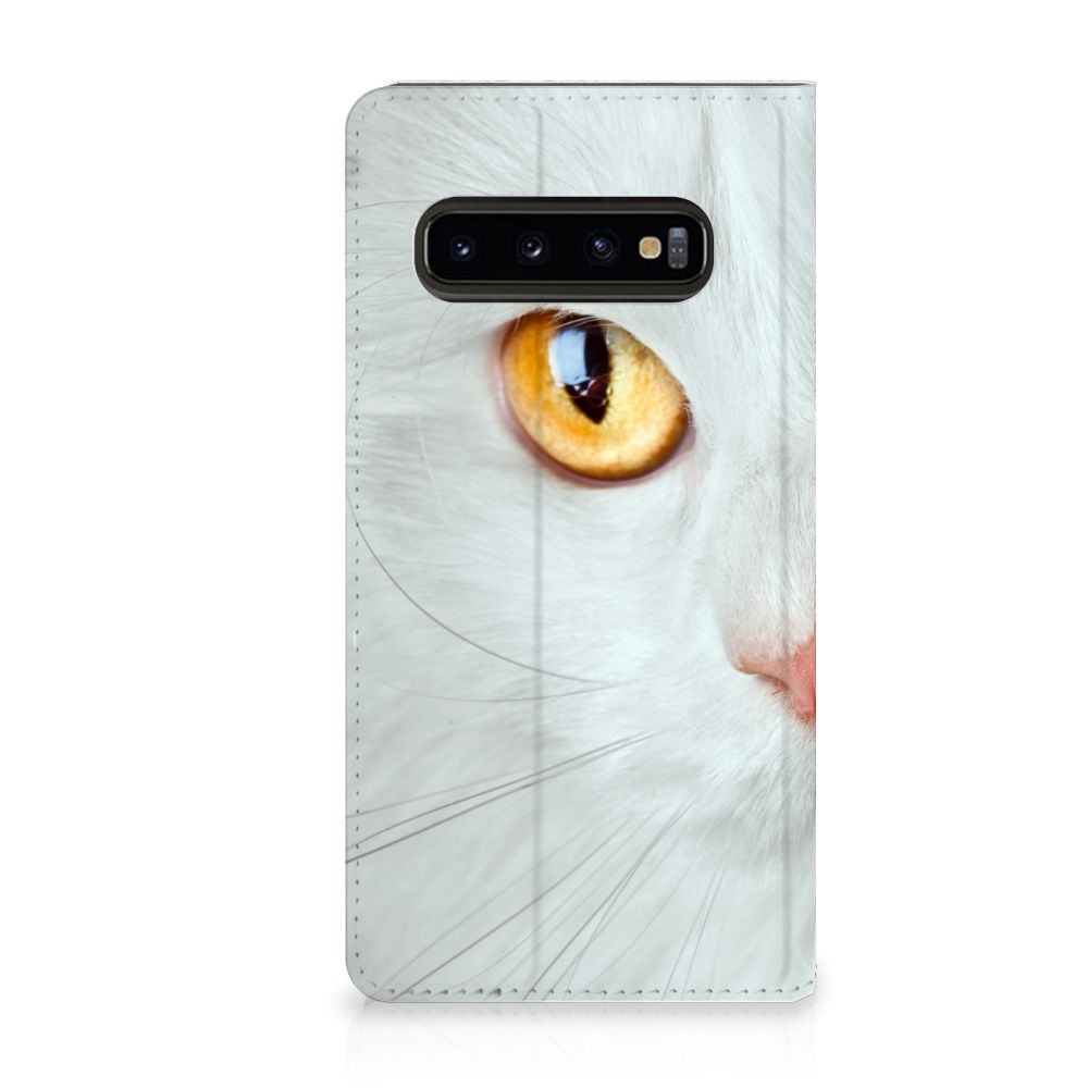 Samsung Galaxy S10 Hoesje maken Witte Kat
