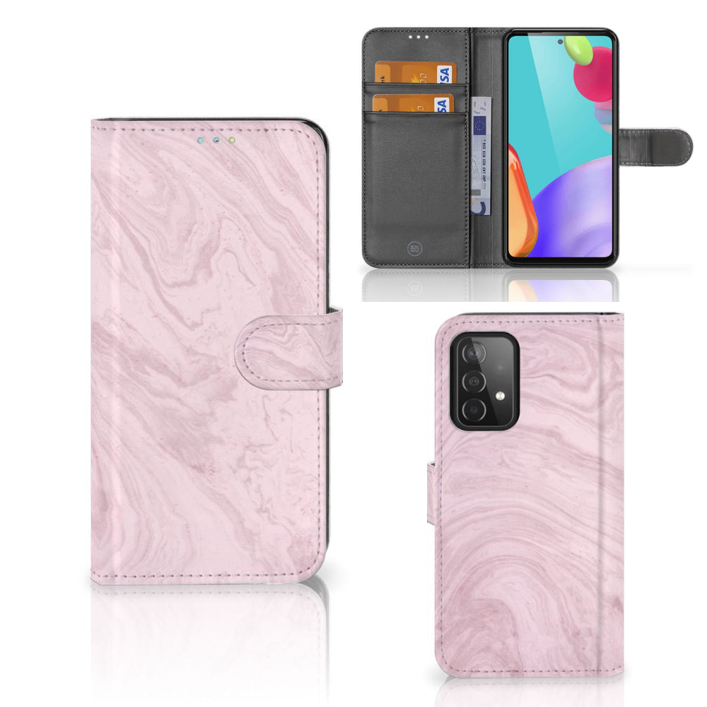 Samsung Galaxy A52 Bookcase Marble Pink - Origineel Cadeau Vriendin