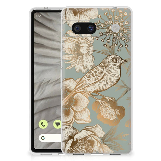 TPU Case voor Google Pixel 7A Vintage Bird Flowers