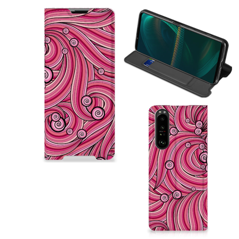 Sony Xperia 5 III Bookcase Swirl Pink