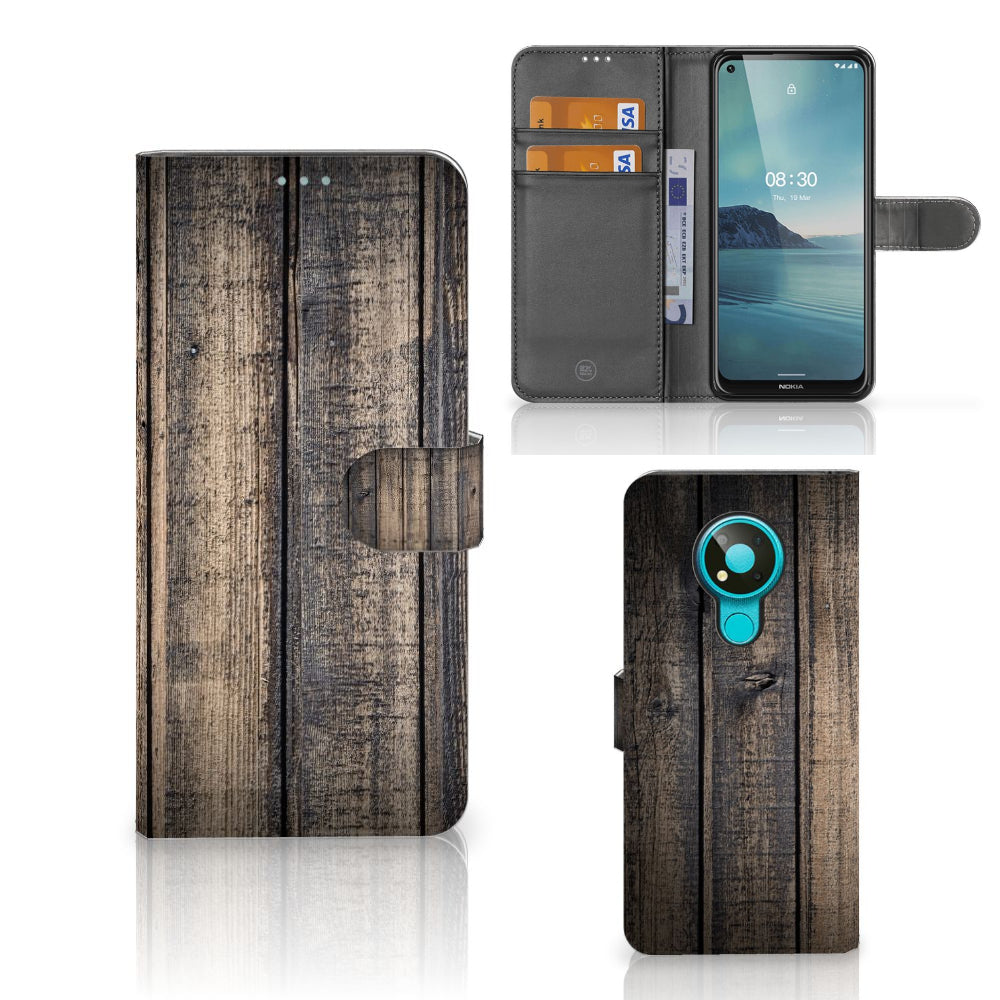 Nokia 3.4 Book Style Case Steigerhout