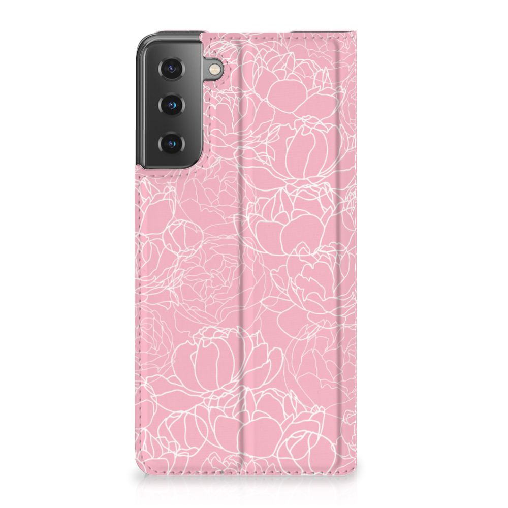 Samsung Galaxy S21 Plus Smart Cover White Flowers - B2C Telecom