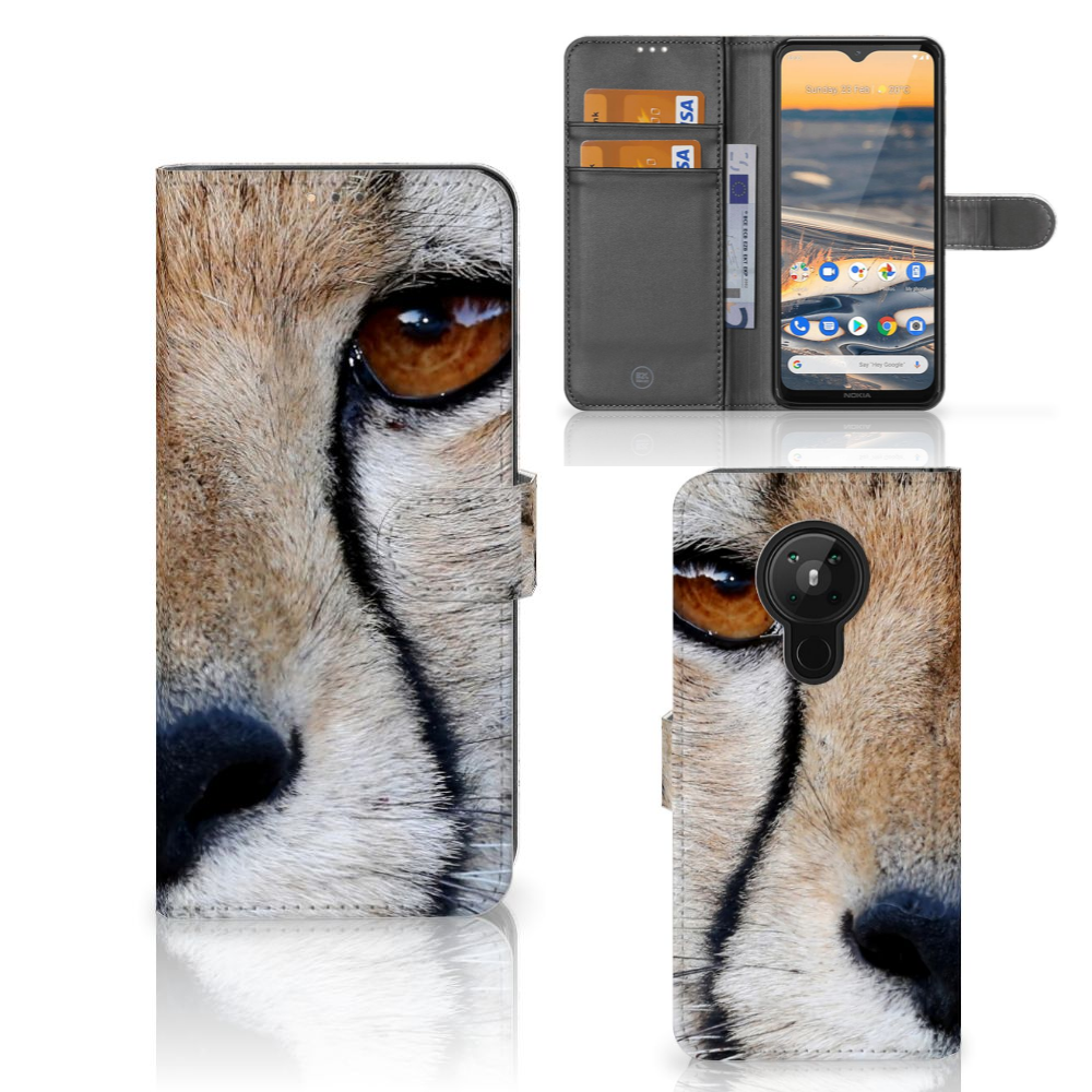 Nokia 5.3 Telefoonhoesje met Pasjes Cheetah