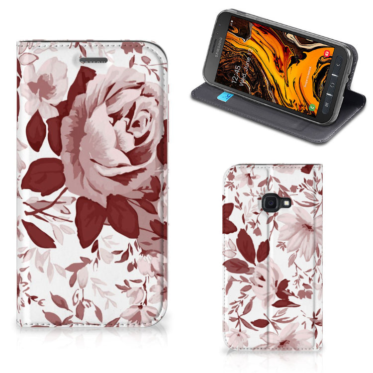 Bookcase Samsung Galaxy Xcover 4s Watercolor Flowers