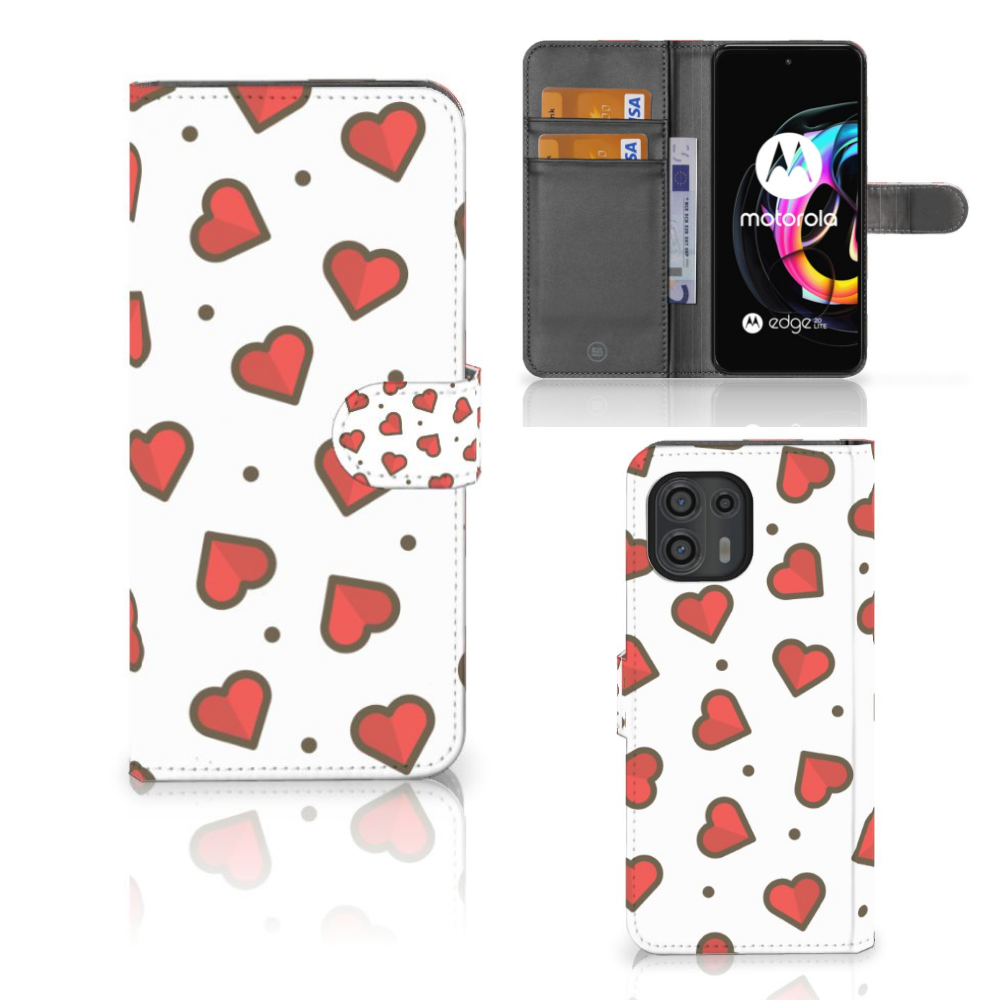 Motorola Edge 20 Lite Telefoon Hoesje Hearts