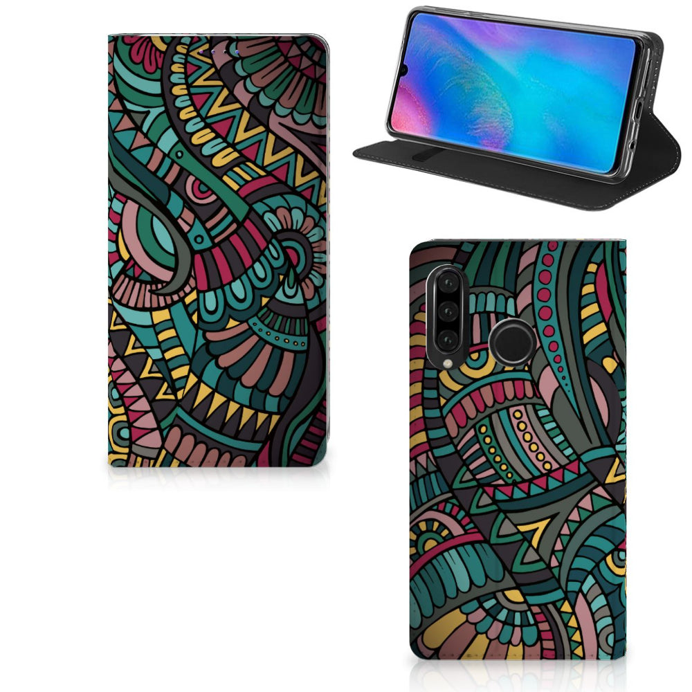 Huawei P30 Lite New Edition Hoesje met Magneet Aztec