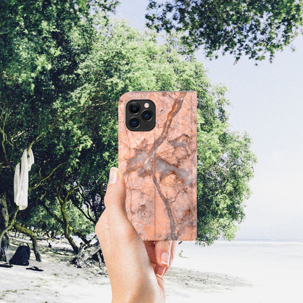 Apple iPhone 11 Pro Standcase Marmer Oranje