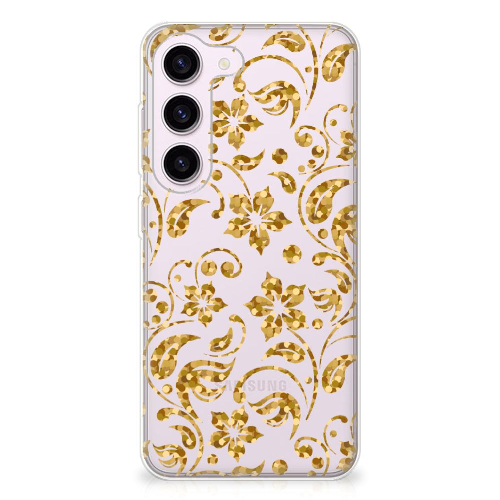 Samsung Galaxy S23 TPU Case Gouden Bloemen