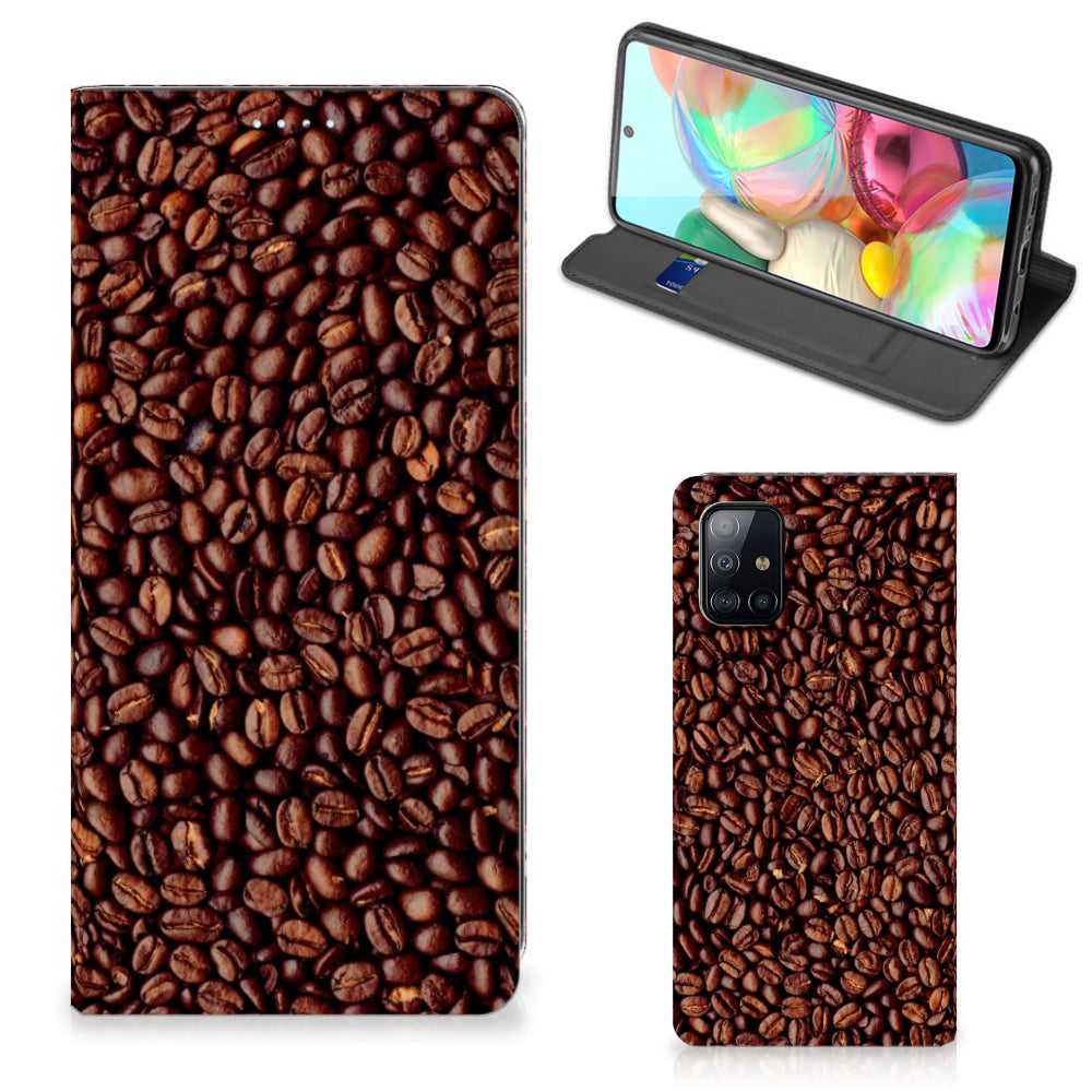 Samsung Galaxy A71 Flip Style Cover Koffiebonen