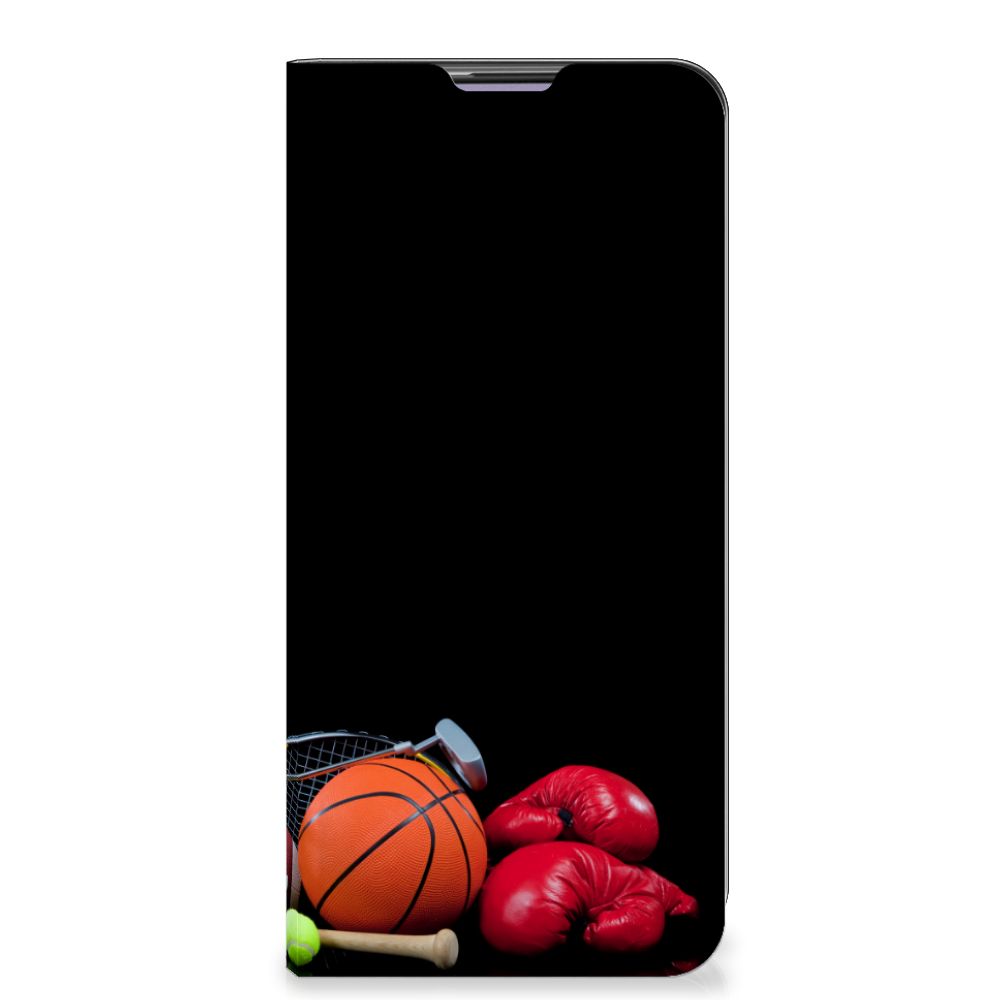 OnePlus Nord CE 5G Hippe Standcase Sports design met sportuitrusting zoals basketballen en bokshandschoenen.