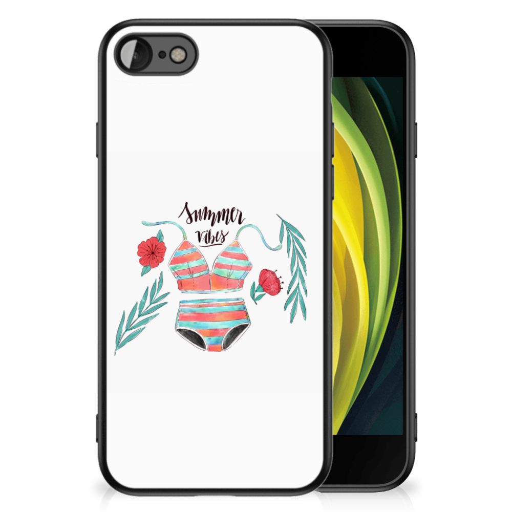 iPhone SE 2022 | SE 2020 | 7/8 Hoesje Boho Summer met kleurrijk bikini ontwerp en bloemen.