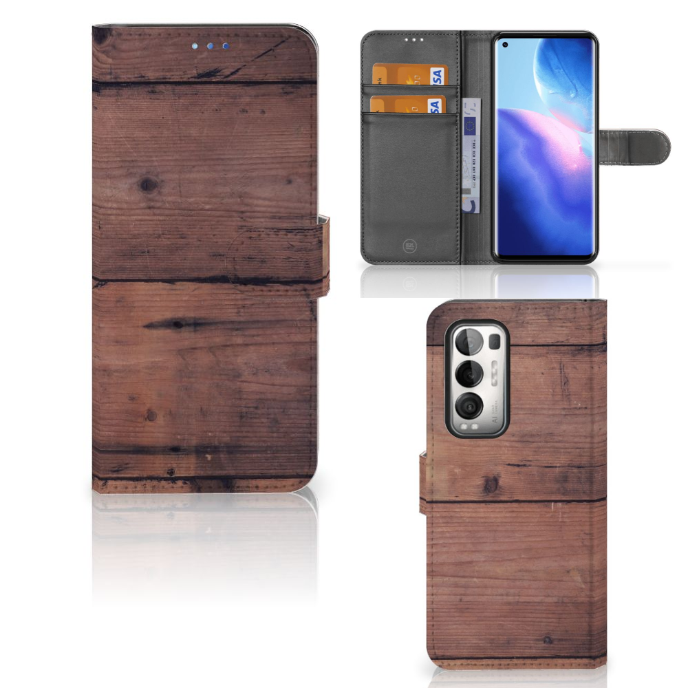 OPPO Find X3 Neo 5G Book Style Case Old Wood