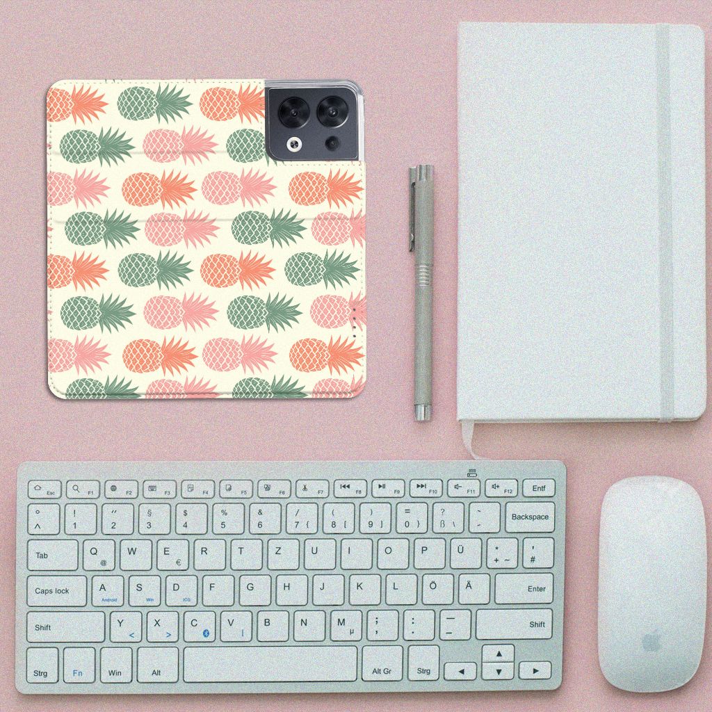 OPPO Reno8 Flip Style Cover Ananas - B2C Telecom