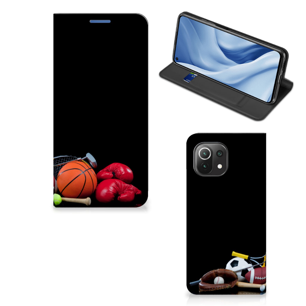 Xiaomi 11 Lite NE 5G | Mi 11 Lite Hippe Standcase Sports with sports designs and holder for card storage.