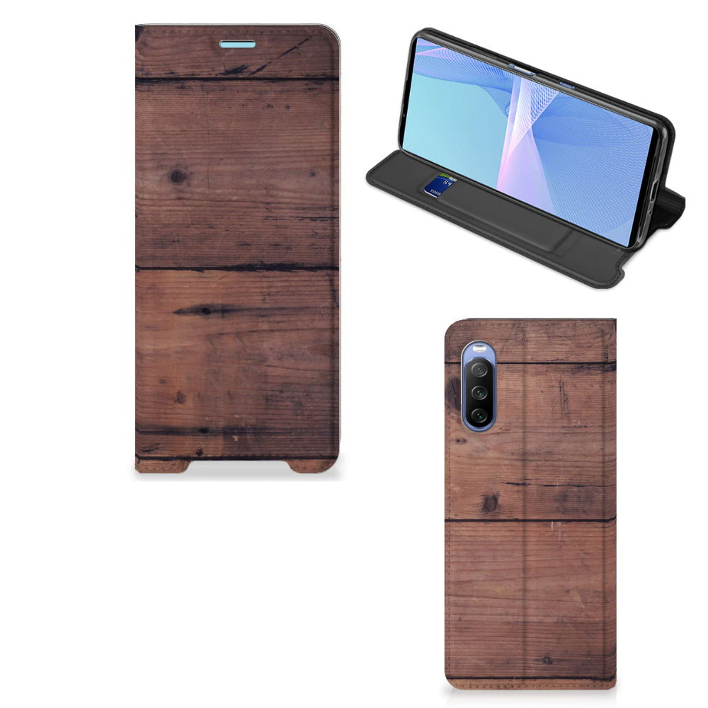 Sony Xperia 10 III Book Wallet Case Old Wood