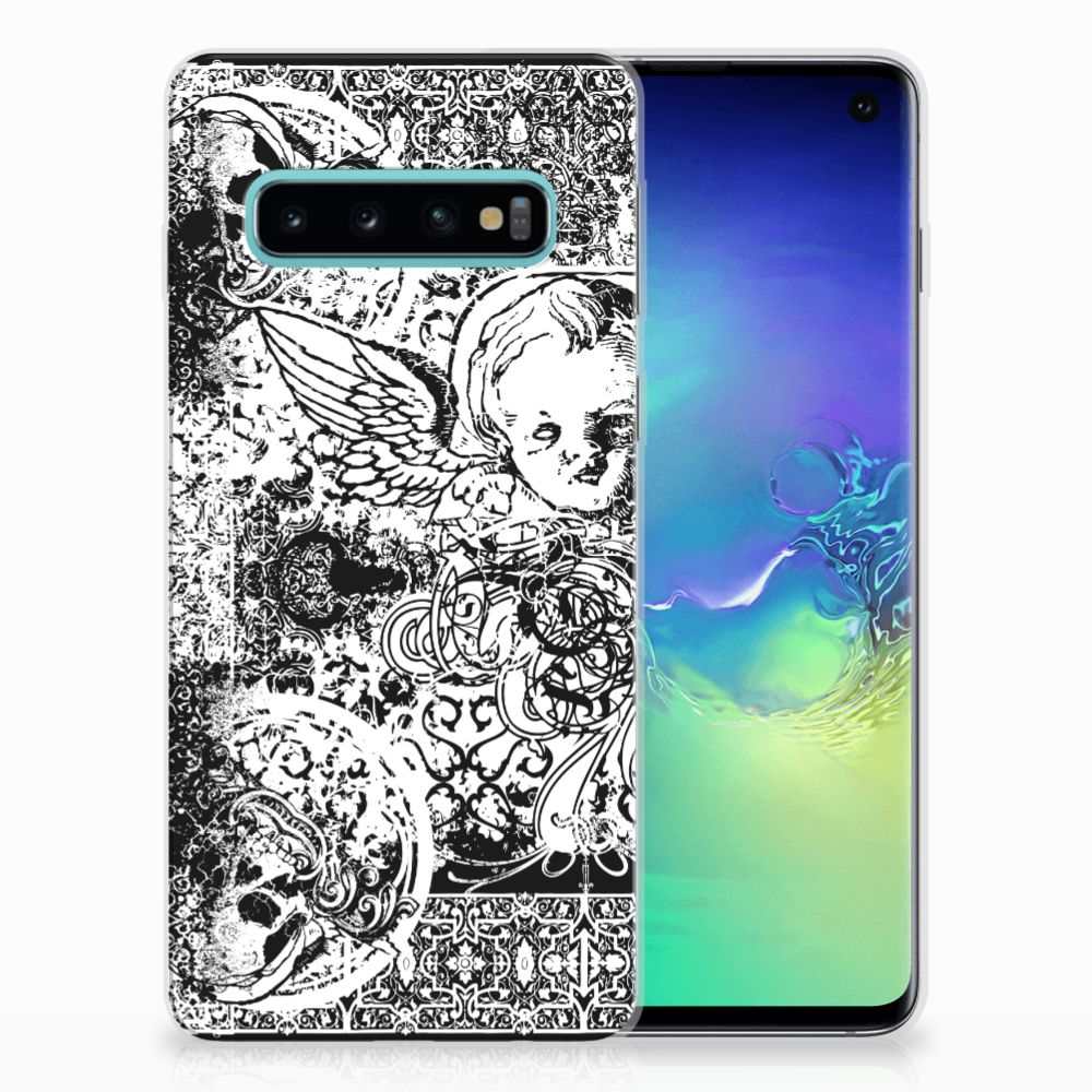 Silicone Back Case Samsung Galaxy S10 Skulls Angel