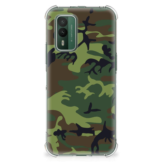 Nokia XR21 Doorzichtige Silicone Hoesje Army Dark