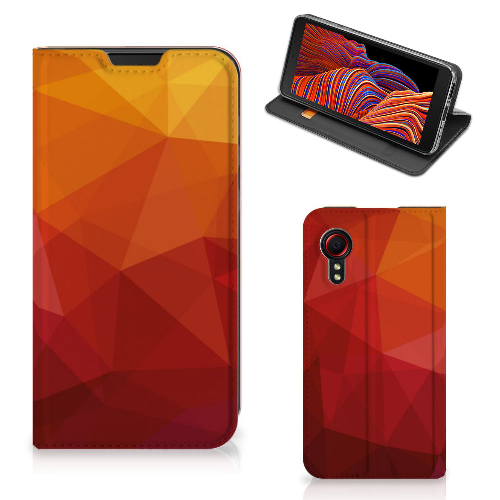 Stand Case voor Samsung Galaxy Xcover 5 Polygon Red