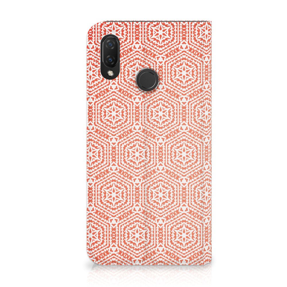 Huawei P Smart Plus Hoesje met Magneet Pattern Orange