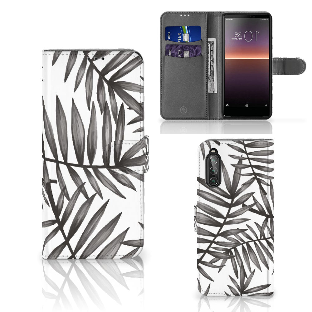 Sony Xperia 10 II Hoesje Leaves Grey