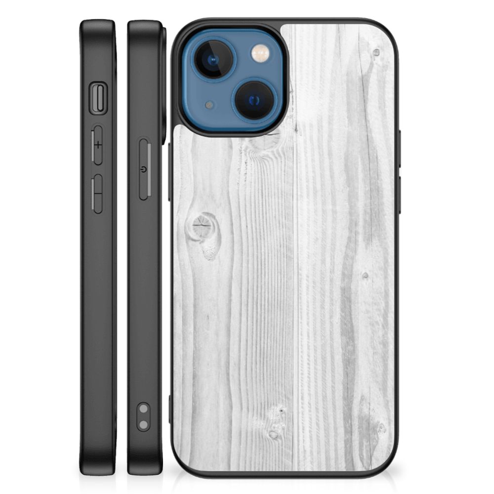 Apple iPhone 13 mini Houten Print Telefoonhoesje White Wood B2C Telecom
