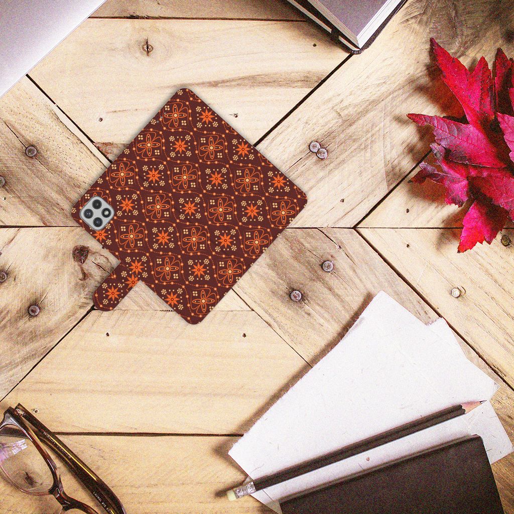 Samsung Galaxy A22 5G Telefoon Hoesje Batik Brown