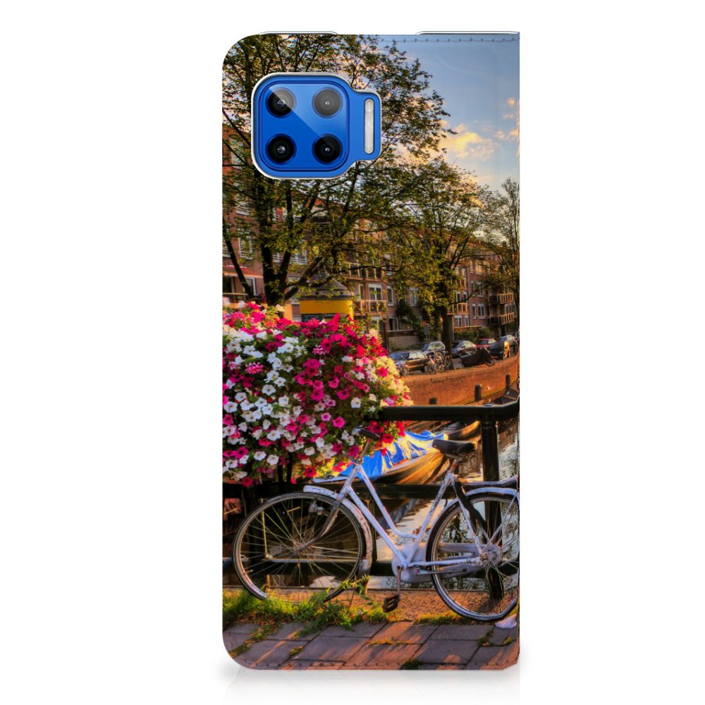Motorola Moto G 5G Plus Book Cover Amsterdamse Grachten - B2C Telecom