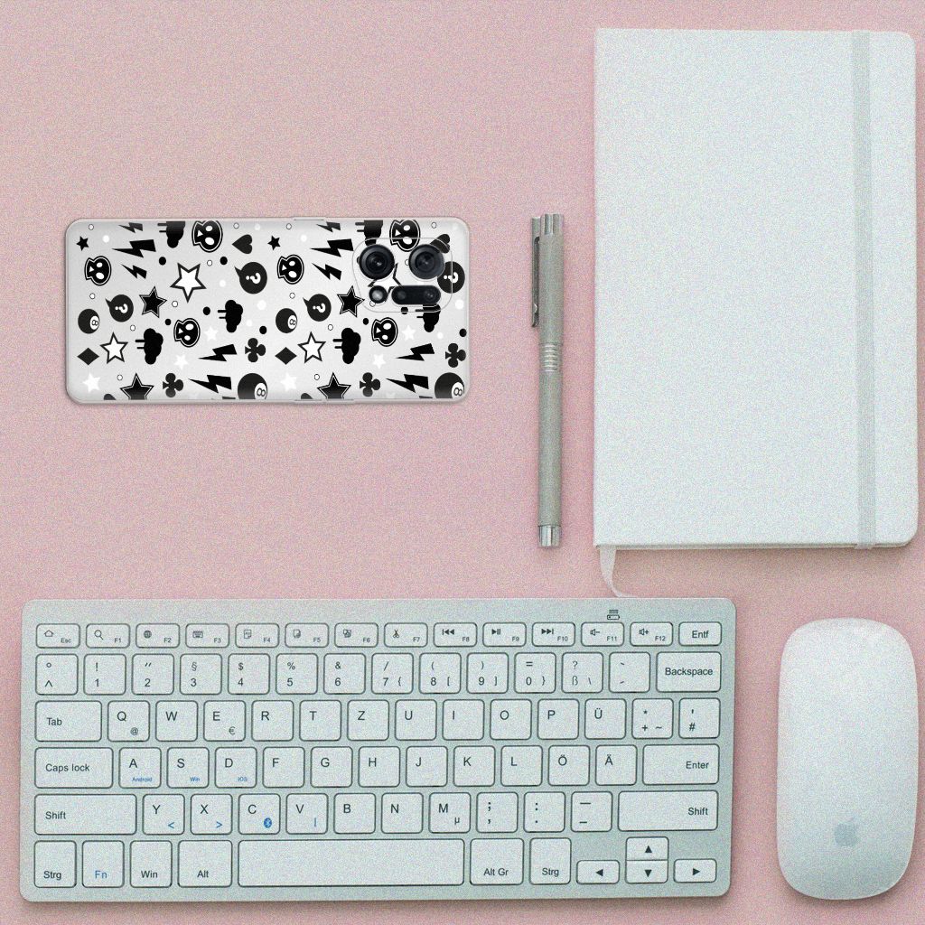 Silicone Back Case OPPO Find X5 Silver Punk B2C Telecom