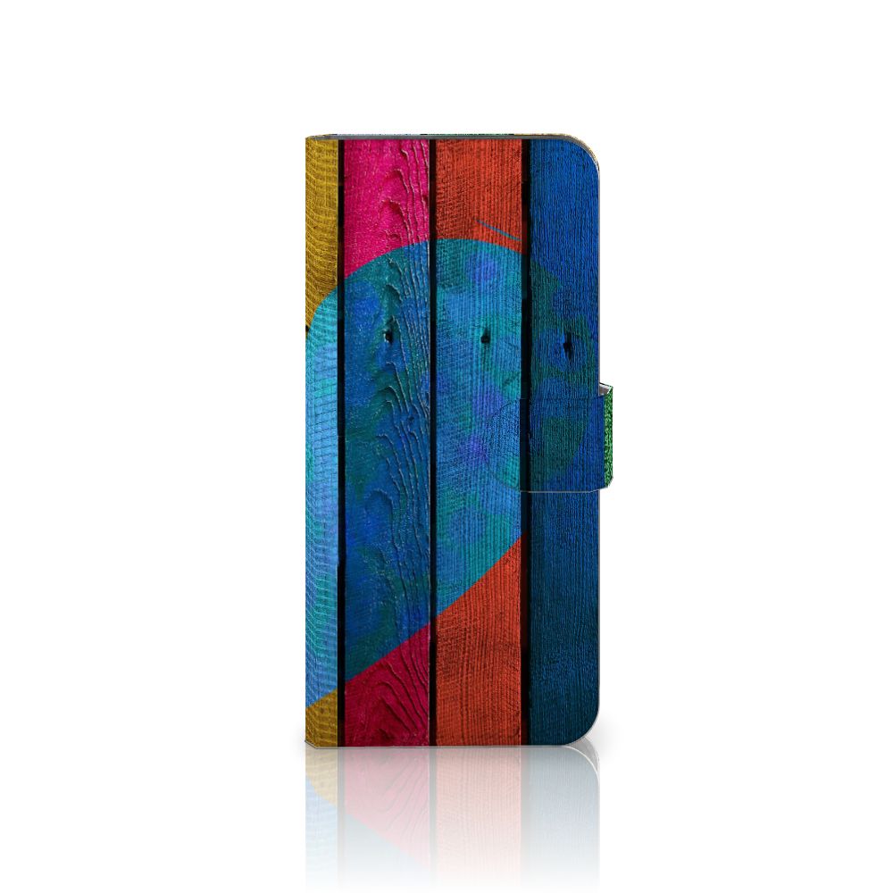 Motorola Edge 20 Lite Book Style Case Wood Heart - Cadeau voor je Vriend