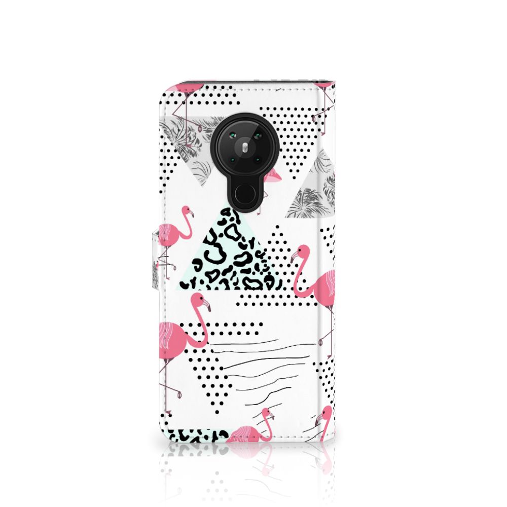 Nokia 5.3 Telefoonhoesje met Pasjes Flamingo Triangle