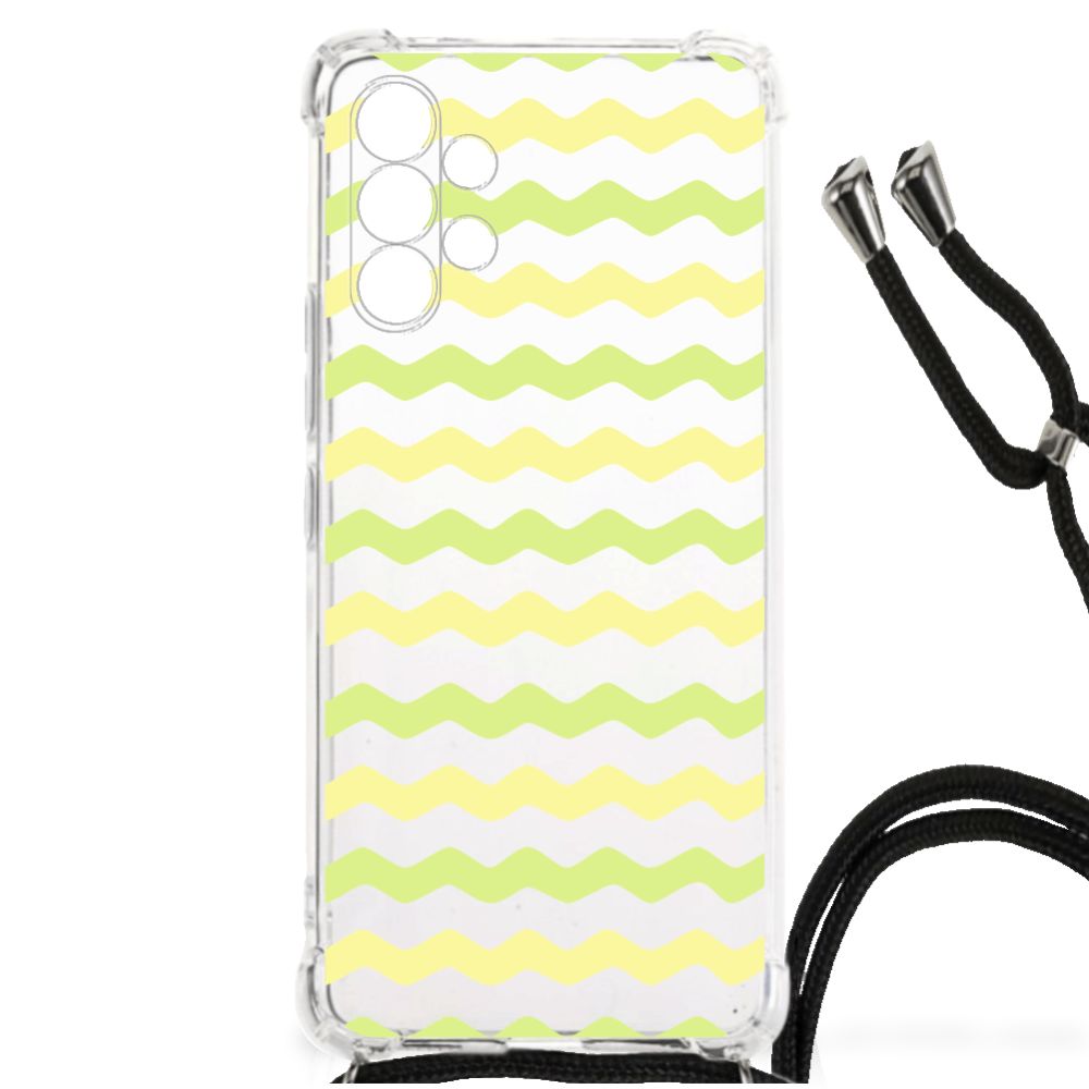 Samsung Galaxy A13 4G Doorzichtige Silicone Hoesje Waves Yellow B2C Telecom